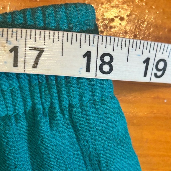 1X CM Shapes turquoise blue green Calcutta crinkle wide leg pants with pockets - Picture 10 of 12